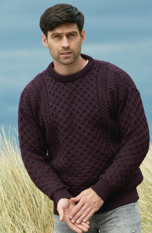 MERINO CREW NECK SWEATER Damson