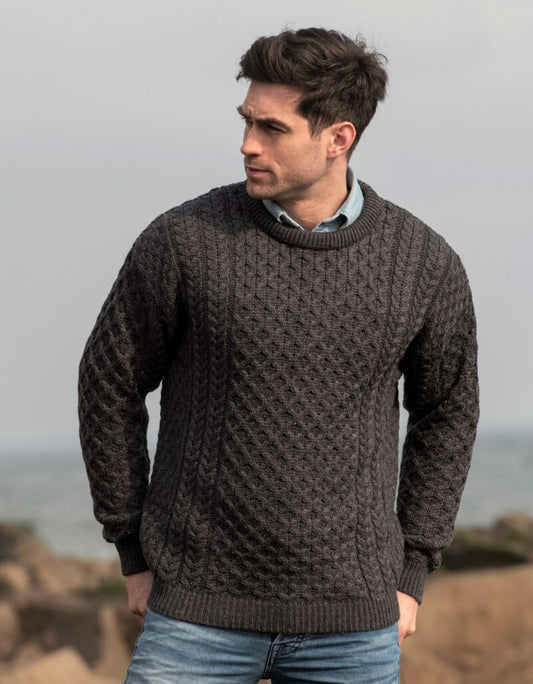 MERINO CREW NECK SWEATER Charcoal