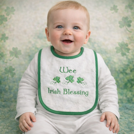 Embroidered Wee Irish Blessing Bib