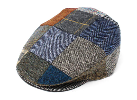 Vintage Flat Cap Patchwork Tweed Blues