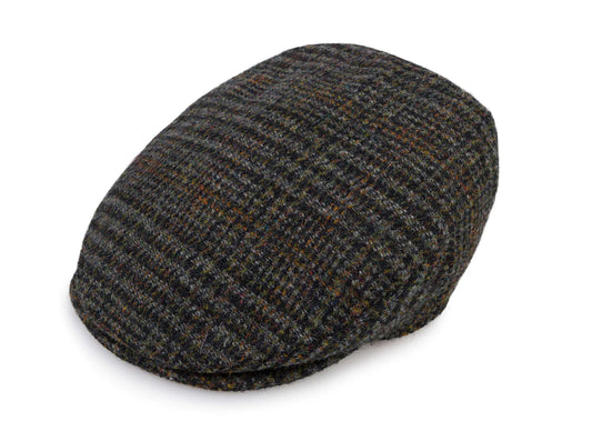 Hanna Hat Flat Brim Tweed Grey/Green with burnt orange