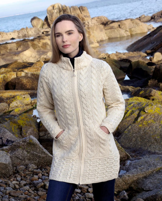 CABLE DESIGN ZIP COAT Natural