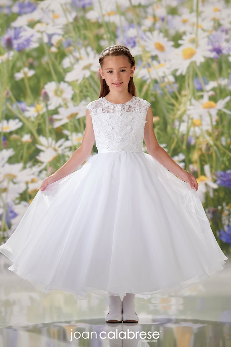 organza communion dresses First Communion Dress Our Lady of Guadalupe Short Sleeves Organza Lace Bodice