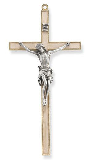 Pearlized Crucifix Pewter Corpus