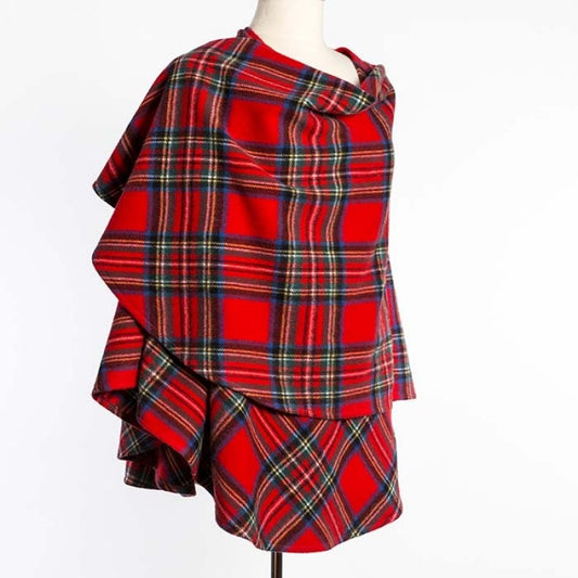 Ladies Cape Without Fringes - Tartan