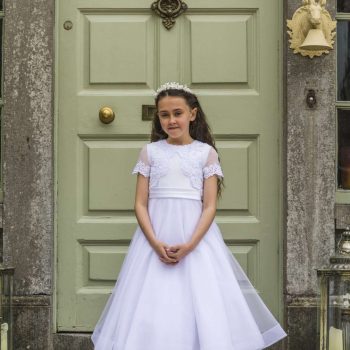 Lace Mikado and Tulle Communion Dress