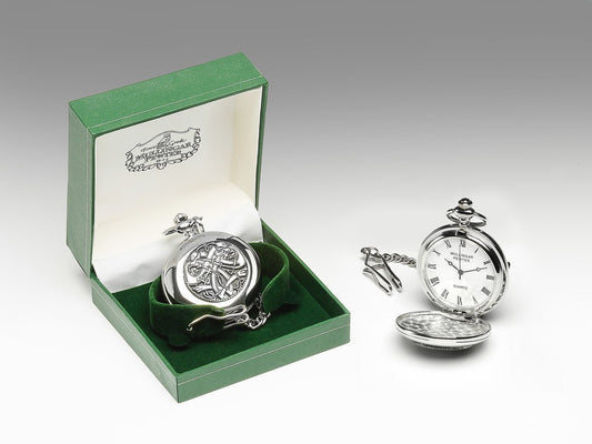 Mullingar Pewter Gents Pocket Watch Celtic E Design