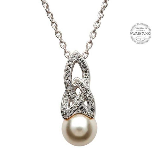 Sterling Silver Trinity with Pearl & Swarovski Crystals
