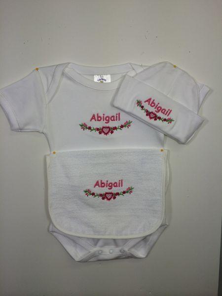 Personalized Embroidered Flower set Wee Irish Baby