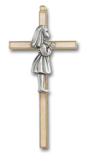 Pearl Communion Girl Cross