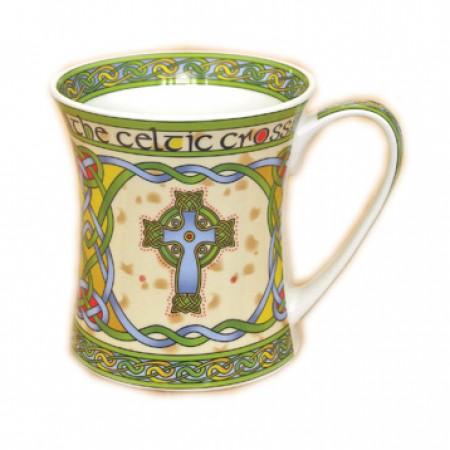 Irish Weave Bone China Mug With High Cross