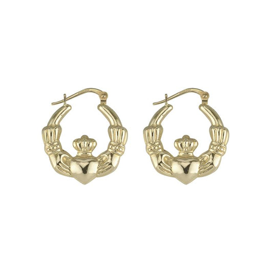 10K Gold Claddagh Earrings Solvar
