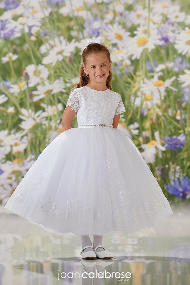 First Holy Communion dress with lace bodice.
