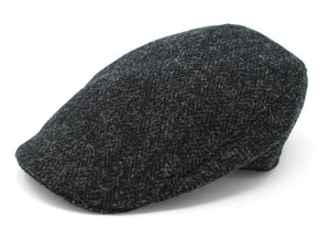 Donegal Tweed Touring Cap by Hanna Hats black/charcoal