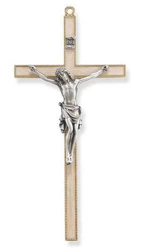  Pearlized Crucifix Pewter Corpus
