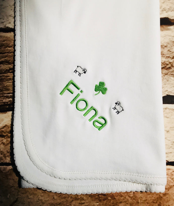 Personalized Cotton Blanket All White