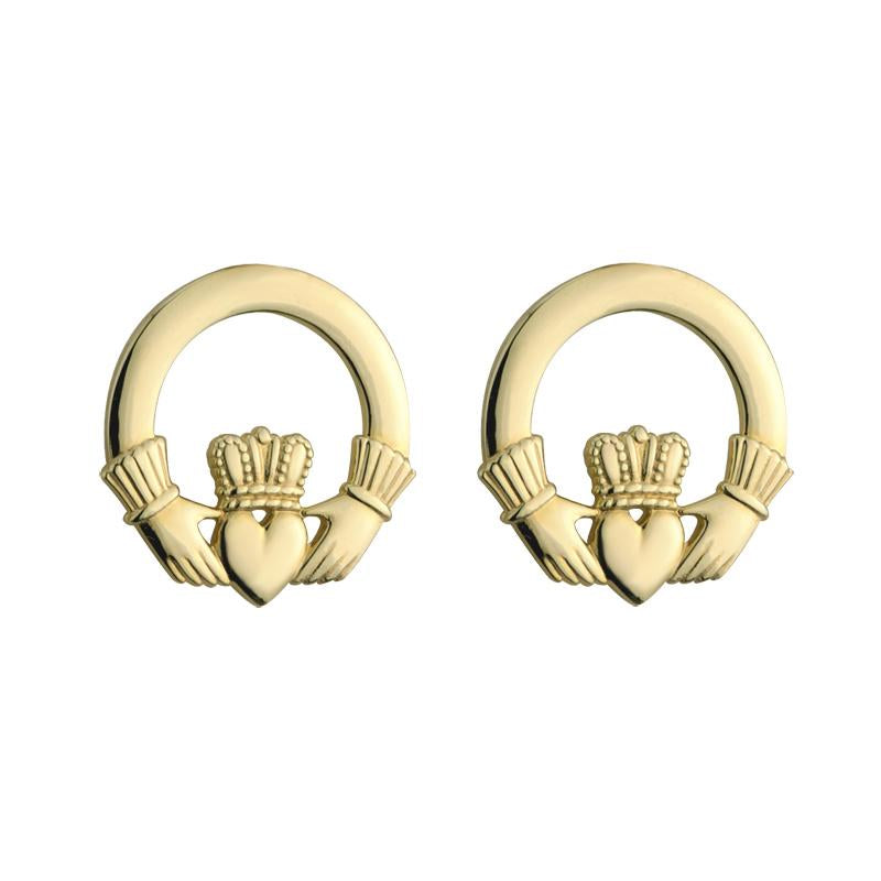 10K Gold Small Claddagh Earrings Solvar 