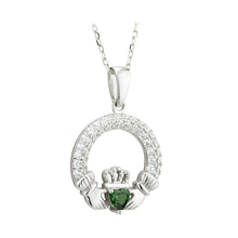 Load image into Gallery viewer, Claddagh Birthstone Pendant