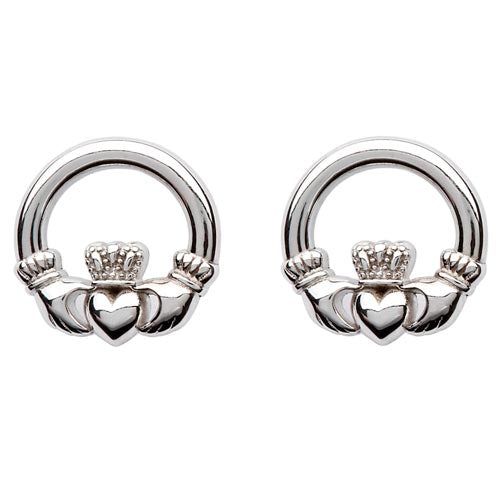 Sterling Silver Small Claddagh Studs