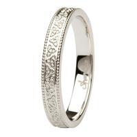 Shanore Celtic Trinity Knot 14K White Gold Wedding Ring