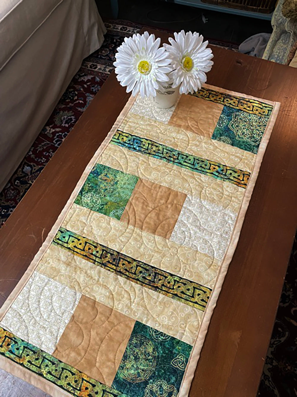 Quilted Coffee Table Celtic Runner