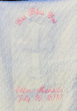 Load image into Gallery viewer, Personalized Embroidered Baptismal/Birth Blanket Cross
