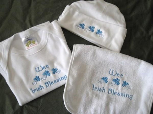 Blue Irish Blessing Set Wee Irish baby