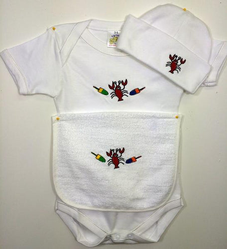 Personalized Embroidered Lobster Baby Set Wee Irish Baby
