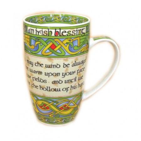 Irish Weave Bone China Mug With Irish Blessing Print