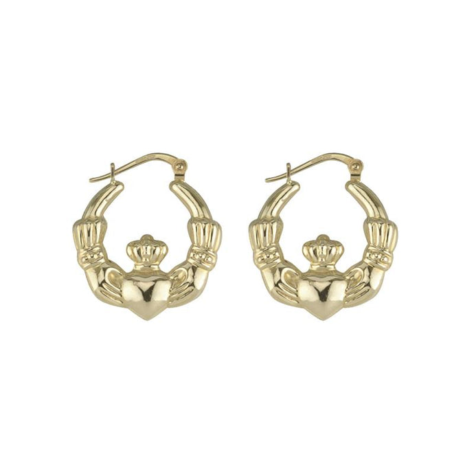 10K Gold Claddagh Earrings  Solvar