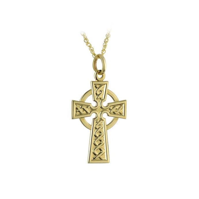 10K Gold Celtic Cross Pendant Solvar