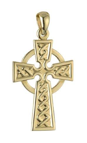 10K Gold Double Side Celtic Cross Pendant
