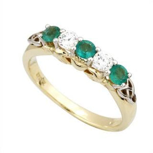 14k Diamond & Emerald Eternity Ring Shanore